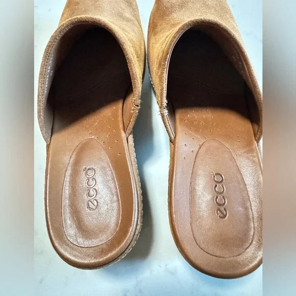 ECCO Women’s Brown Suede Slip-On  Clogs. Mules. Size 39/US 8-8.5 - Picture 6 of 9